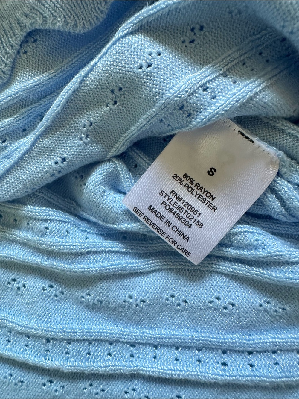 Pink Rose Light Blue Knit Pointelle Tank, Cardigan & Pants Set S - Picture 16 of 16